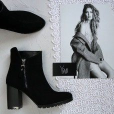 Ботильоны из черного велюра  Арт. 52-5