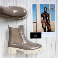 Бежеві Челсі з лакової шкіри Арт. 12-1/21074