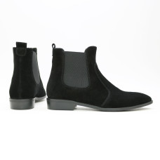 Чорні Челсі із замші з гострим носиком Арт. 104-3