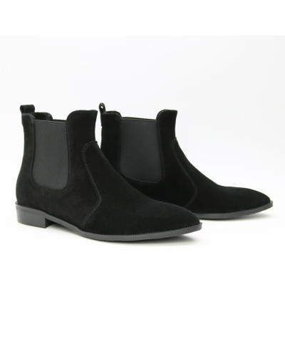 Чорні Челсі із замші з гострим носиком Арт. 104-3