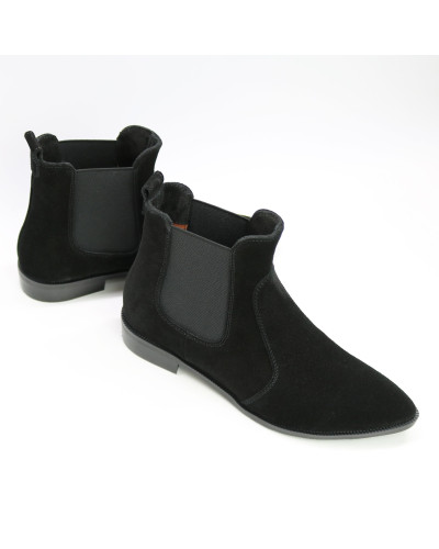 Чорні Челсі із замші з гострим носиком Арт. 104-3