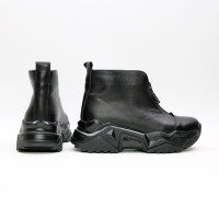 Ботинки из черной кожи с молнией спереди Арт. As-7/21098