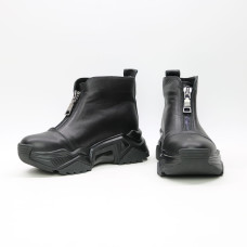 Ботинки из черной кожи с молнией спереди Арт. As-7/21098