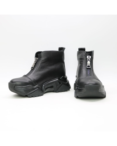 Ботинки из черной кожи с молнией спереди Арт. As-7/21098