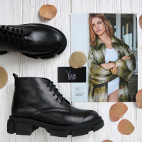 Чорні шкіряні черевики Арт. 12-20/21074