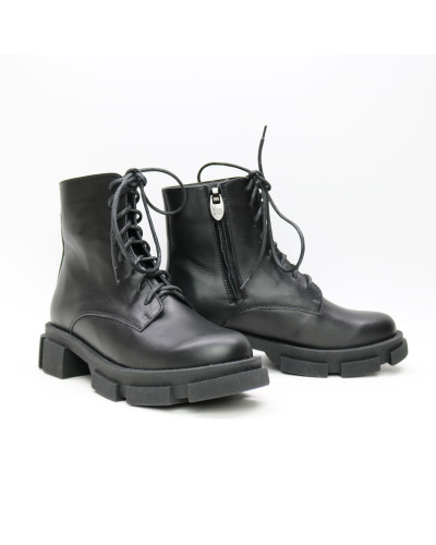 Чорні шкіряні черевики Арт. As-8/21074