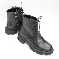 Чорні шкіряні черевики Арт. As-8/21074