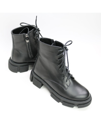 Чорні шкіряні черевики Арт. As-8/21074