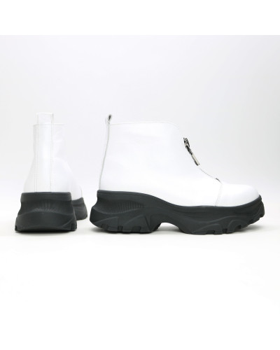Ботинки из белой кожи с молнией спереди Арт. As-7/247