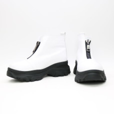 Ботинки из белой кожи с молнией спереди Арт. As-7/247