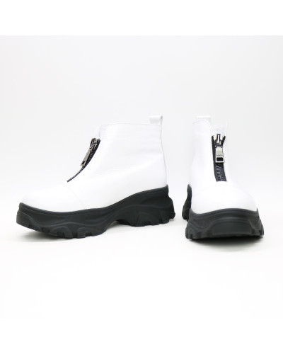 Ботинки из белой кожи с молнией спереди Арт. As-7/247