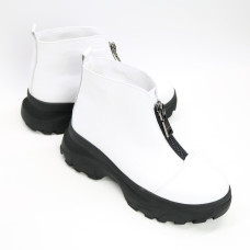 Ботинки из белой кожи с молнией спереди Арт. As-7/247