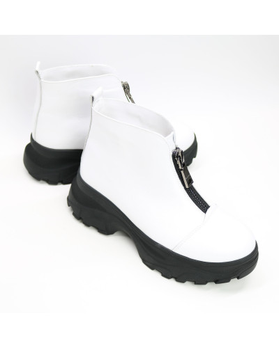 Ботинки из белой кожи с молнией спереди Арт. As-7/247
