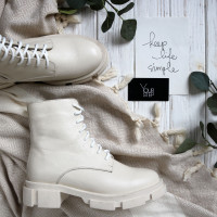 Черевики із бежевої шкіри Арт. As-8/21074