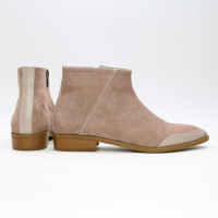 Ботинки из велюра оттенка капучино с острым носиком Арт. 104-2