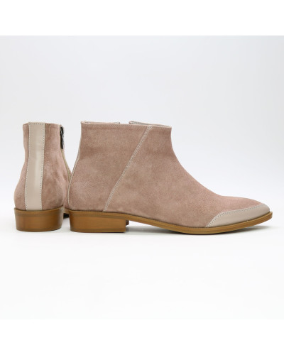 Ботинки из велюра оттенка капучино с острым носиком Арт. 104-2