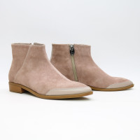 Ботинки из велюра оттенка капучино с острым носиком Арт. 104-2