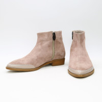 Ботинки из велюра оттенка капучино с острым носиком Арт. 104-2