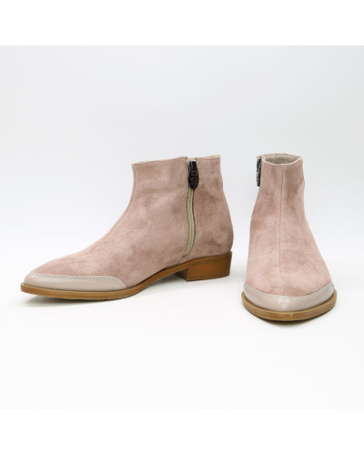 Ботинки из велюра оттенка капучино с острым носиком Арт. 104-2