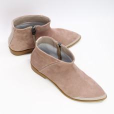 Ботинки из велюра оттенка капучино с острым носиком Арт. 104-2