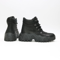 Ботинки со шнуровкой из черного нубука  Арт. As-3/25 