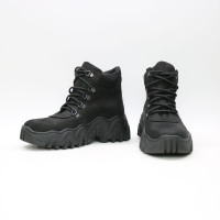 Ботинки со шнуровкой из черного нубука  Арт. As-3/25 