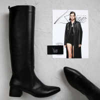 Класичні чоботи із чорної шкіри Арт. 457-9/53Ок