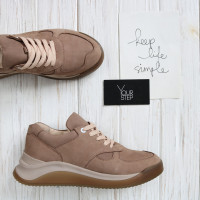 Кросівки з бежевого нубуку Арт. 15-2(Av)