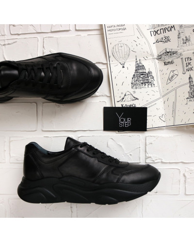 Кросівки з чорної шкіри Арт. Т-3/21913