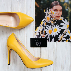 Туфлі-човники з жовтої шкіри Арт. 35-1/60Ок