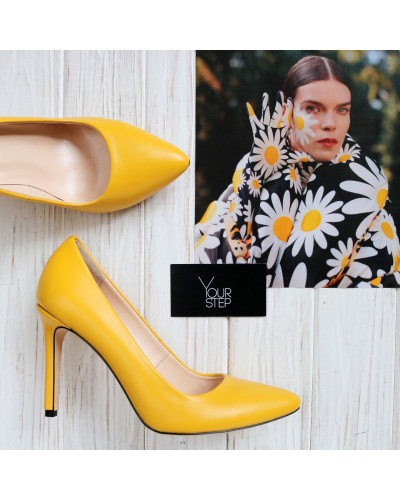 Туфлі-човники з жовтої шкіри Арт. 35-1/60Ок