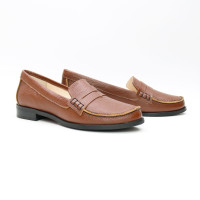 Мокасины из рыжей кожи флотар Арт. 05-10(Mar4)
