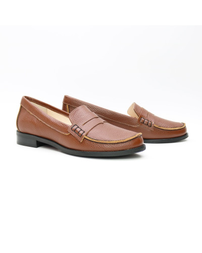 Мокасины из рыжей кожи флотар Арт. 05-10(Mar4)