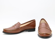 Мокасины из рыжей кожи флотар Арт. 05-10(Mar4)