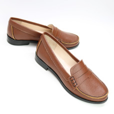 Мокасины из рыжей кожи флотар Арт. 05-10(Mar4)
