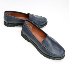 Мокасины из синей кожи флотар Арт. 05-10SE