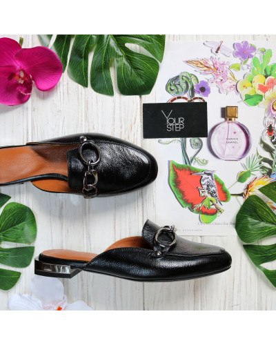 Лакові чорні мюлі Арт. 156-2/33-018016