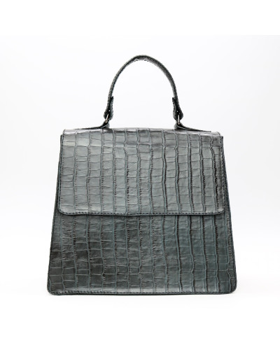 Сумка з сірої шкіри під крокодил Арт. YS-1001