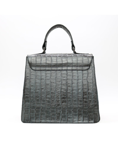 Сумка з сірої шкіри під крокодил Арт. YS-1001