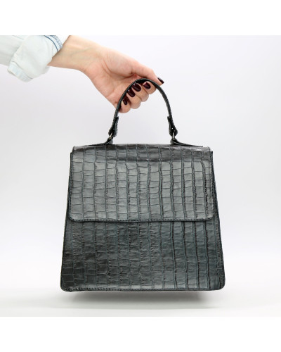Сумка з сірої шкіри під крокодил Арт. YS-1001