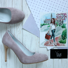 Туфли на шпильке из бледно-лиловой замши Арт. 95-1/35