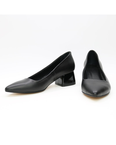 Чорні туфлі-човники з натуральної шкіри Арт. 457-1/53Ок