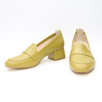 Туфли из кожи цвета оливки Арт. 456-3/53Ok-П