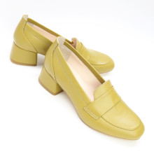 Туфли из кожи цвета оливки Арт. 456-3/53Ok-П