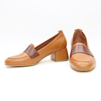 Туфли из рыжей кожи Арт. 456-3/53Ok-П
