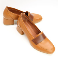Туфли из рыжей кожи Арт. 456-3/53Ok-П
