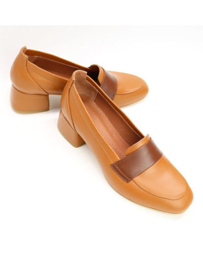 Туфли из рыжей кожи Арт. 456-3/53Ok-П