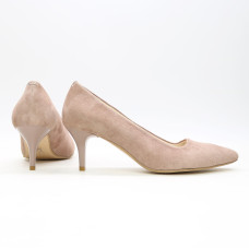 Туфлі-човники з бежевого велюру Арт.657-1/36