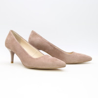 Туфлі-човники з бежевого велюру Арт.657-1/36