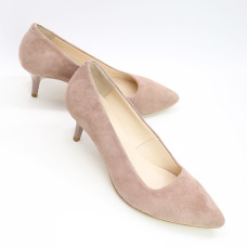 Туфлі-човники з бежевого велюру Арт.657-1/36